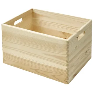 TrendLine Stapelbox Holz L 30x40x23 cm Holzkiste Holzbox Kiste Box Kiefer massiv