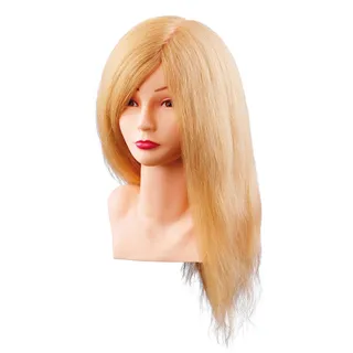 Comair 7000799 Übungskopf "Louisa", 40 cm, blond Echthaar mit Büste