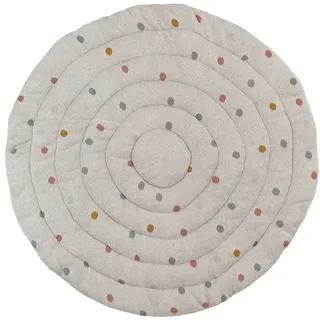 Kindsgut Krabbeldecke Baby rund 120 cm, Baumwolle, Punkte Grau