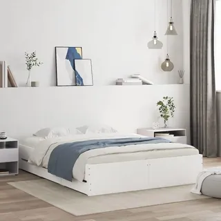 vidaXL Bettgestell 140 x 190 cm Weiß