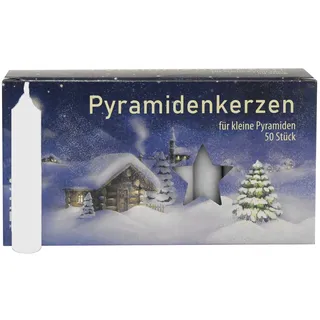 16er Pack Pyramidenkerzen klein, weiß ca. 14 x 74 mm (16 x 50 Stück) Kerzen