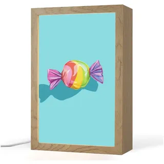 OnlyWow Tischleuchte Lightbox Blau - Bonbon - Regenbogen, Dimmbar, Farbwechsel, LED, Warmweiß, Kaltweiß, Neutralweiß Einstellbar, Tischlampe, Schreibtischlampe, Desk, Dimmbar, mit Kabel, LED 20 cm x 8 cm x 30 cm