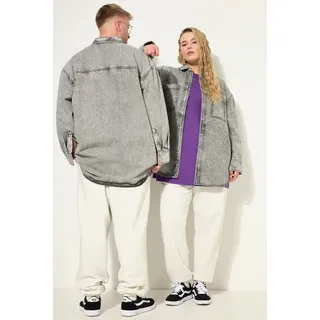 Studio Untold Hemdbluse Jeanshemd oversized Vintage Look Unisex grau M