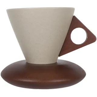 Alipis Künstlerische Keramik Kaffeetasse 250ml Trichterförmig, Rustikal | Porzellan, 1 Satz, Vintage Optik, für Espresso und Cappuccino, Spülmaschinengeeignet, Leicht zu Reinigen