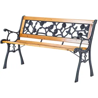 Kadax Gartenbank 127 x 52 cm Braun/Rosenmuster