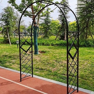Metall Rosenspalier Torbogen Eisen Rosenbögen Gartenbogen für Kletterpflanzen groß Rankgitter Rankhilfe Rosengestell Rankbogen Schwarz/Weiss Deko Balkon Pergola Tiefe 40cm (Color : Schwarz, Size :