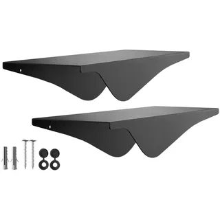 SOTECH 2er Set Design Wandboard HOVER-VIII 350 x 130 x 80 mm schwarz, Wandmontage, Schweberegal inkl. Befestigungsset, moderne Ablage für Bad Küche oder Kinderzimmer