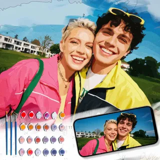 Personalisiert Malen Nach Eigenes Bild, DIY Malen Nach Zahlen für Erwachsene, Personalisierte Foto Geschenke Paint by Numbers für Paare, Familie, Frauen, Männer, Freundin, Heimdekoration - Querformat
