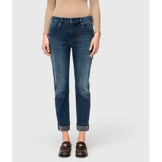 MAC Straight-Jeans "SUE relax", Damen, Gr. 38, Länge 27, blau (blau midnight wash), Web, Obermaterial: 89% Baumwolle, 8% Polyester, 3% Elasthan, straight fit, Jeans Straight-Jeans, im Four-Pocket Style