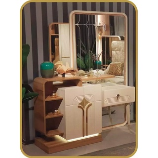 JVmoebel Schminktisch Design Schminktisch Spiegel Beige Konsoletisch Luxus Schlafzimmer (1-St., Schminktisch), Made in Europa beige