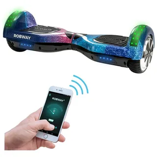 Robway Balance Scooter 6.5” Hoverboard W1 - 700 Watt mit LED Licht & Bluetooth Player, 700,00 W, 15,00 km/h, (Hoverbaord für Kinder, 1 tlg., Hoverboard, Balance Scooter, Skateboard, Elektro Scooter, Balanceboard), Self-Balance-Scooter, Bluetooth, Robway App, LED, Gyrosensoren blau