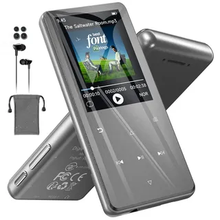 RUIZU 64GB MP3 Player Bluetooth 5.3, 2,4" Display, Touch-Tasten | Bis 128GB erweiterbar, 45 Std. Wiedergabe, integrierter Lautsprecher, HiFi-Sound, FM-Radio & Sprachaufnahme
