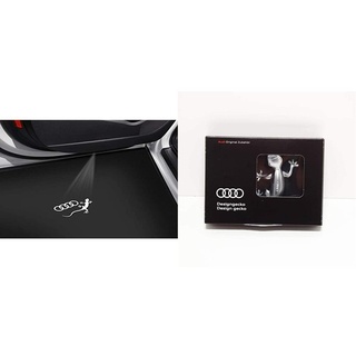 Audi 4G0052133K Einstiegsleuchten LED Projektion Einstiegsbeleuchtung Projektor, Ringe mit Gecko & 80A087000 Designgecko