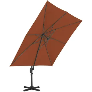 vidaXL Ampelschirm mit Aluminium-Mast 400 x 300 cm Terrakotta