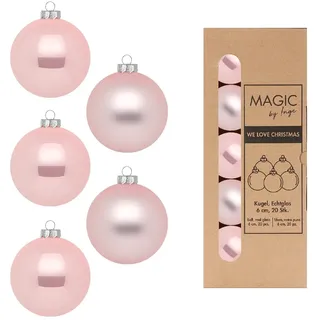 inges magic & goodz Weihnachtskugeln Glas 6cm x 20 Stück in Kartonbox Christbaumkugeln Set Lovely Magnolia