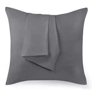 Utopia Bedding - Kissenbezug 80x80 2er Set - Kopfkissenbezug 80 x 80 aus 100% gebürsteter Mikrofaser mit Umschlagverschluss - Falten, verblassen- und schmutzabweisende Kissenbezüge 80x80 - Grau