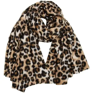 Caspar Modeschal SC501 weicher warmer Damen XL Schal mit Leo Animal Print