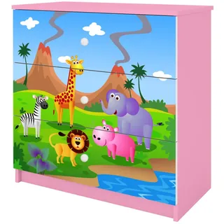 Raumhirsch Furniture Kommode, Rosa, Holzwerkstoff, Rechteckig, 81x81x41 cm, Babymöbel, Kinderkommoden