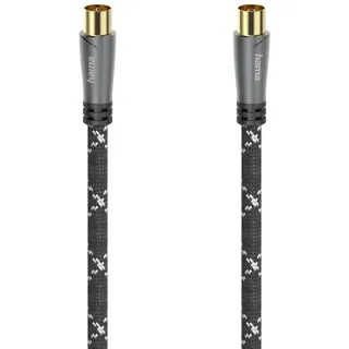Hama Antennen-Kabel Koax-Stecker - Koax-Kupplung 3 m Grau/Schwarz