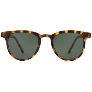 KOMONO Francis Tortoise Unisex Rechteckige Cellulosepropionat-Sonnenbrille für Damen und Herren mit UV-Schutz und kratzfesten Gläsern - 48