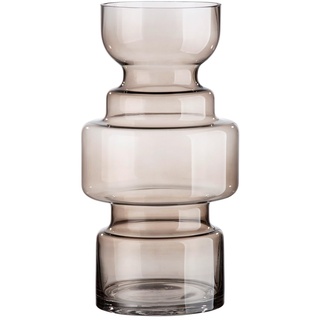 Casablanca by Gilde GILDE Deko große Vase - Moderne Blumenvase aus Glas - Herbst Deko Winter Weihnachten - Farbe: Braun Höhe 30 cm