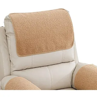 adadvo Armlehnenschoner für Sessel Leder beige Stuhl Outdoor gartenstühle kopfstützenschutz Couch überzug sesselbezüge für ohrensessel relaxsessel(1903,No Pocket 1pc)