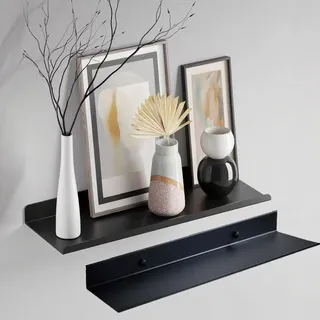 2 Stück Wandregal Metall, 30 Cm Breit Schweberegal, Schwebendes Bücherregal, Bil