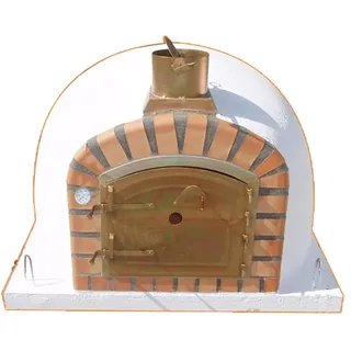 Impexfire Pizzaofen Lissabon 100 cm, Holzbackofen mit Kamin | Holzbefeuerter Steinbackofen mit 100 cm Backfläche, inklusive Kamin und Regenhut, ideal für Pizza, Brot und Outdoor-Backen