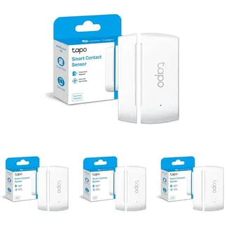 Tapo T110 Smart Kontakt Sensor für Fenster-/Türsicherung, Batterielebensdauer von mehr als 1 Jahr, Sofortige App-Benachrichtigung, [Muss mit Tapo H100 Hub verwendet Werden] (Packung mit 4)
