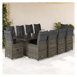vidaXL Garten-Bistro-Set 11-tlg. Grau
