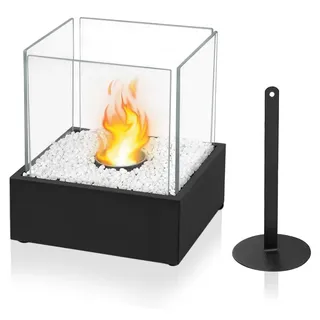 LARS360 Tischkamin Tischfeuer mit Dekosteine Bioethanol Kamin Glaskamin Dekokamin Balkon für Balkon Deko Garten Deko,Type D