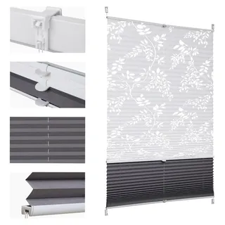 Sekey Plissee Doppelplissee Day+Night 35 x 100 cm Druck/Grau