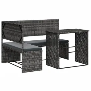 vidaXL Gartensofa L-Form Loungesofa grau