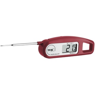 TFA Dostmann Thermo Jack digitales Einstichthermometer, Taschen Thermometer, Ideal für Fleisch, Braten oder Babynahrung, klappbar, wasserfest, (L) 116 (192) x (B) 38 x (H) 20 mm
