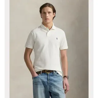 Polo Ralph Lauren für Herren. 710680784438 Ikonisches off-white Piqué-Poloshirt (L), Weiß, Lässig, Baumwolle, Kurzarm
