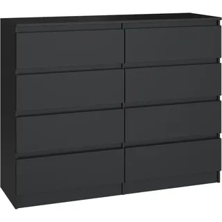 Cdf Kommode Malwa M8 120  Farbe: Schwarz  Schrank Für Dokumente, Kleinigkeiten  Ideal Für Wohnzimmer, Schlafzimmer, Kinderzimmer, Jugendzimmer Und Büro  8 Geräumige Schubladen