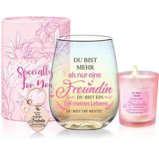 Arefen Geschenke für Freundin Frauen Weingläser Geburtstagsgeschenk für Frauen Personalisierte Geschenke für Beste Freundin Dankeschön Geschenk Freundschaftsgeschenke Weihnachten 480ml