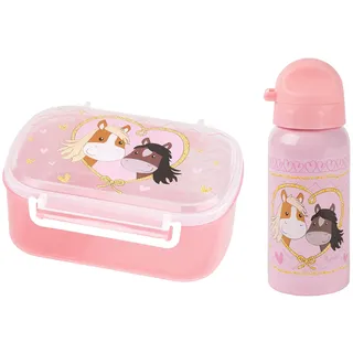 Sigikid Kindergarten-Set Trinkflasche & Brotdose Pony Love für Kinder 12-96 Monate