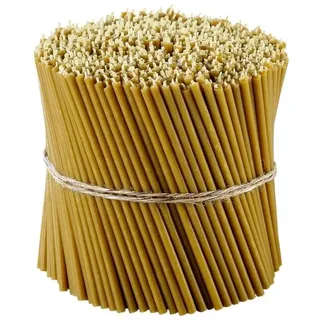 Danilovo Ritual Kerzen 100% Bienenwachs (Gelb) - Orthodoxe Kerzen für Gebet Tischdeko Hochzeit - Ungiftig, Ruß - Tropffrei, Nachhaltige Produkte, N140, Höhe: 16 cm, Ø 5 mm (500 stück)