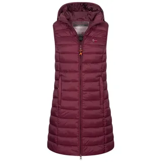 Geographical Norway Steppweste Damen Steppweste Kapuze Übergangs Herbst Windbreaker Lang Weste M (38)