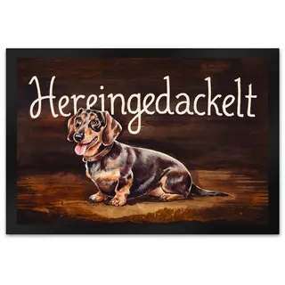 speecheese Fußmatte Hereingedackelt Fußmatte XL in 40x60 cm mit Dackel 40 cm