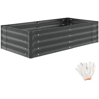 Tectake Hochbeet 120 x 60 x 30 cm Grau