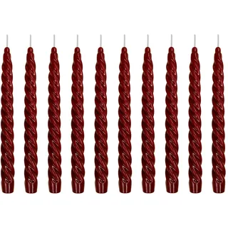 Renaissancekerze Spitzkerze gedreht burgund 10 Stück Größe ca. 22 x 250 mm