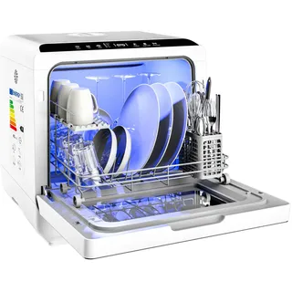 monzana MSPM900 Tischgeschirrspüler (freistehend, 450 mm breit, Weiß)