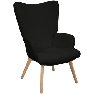 Svita Ohrensessel OLAV Polyester 64 x 96 x 70 cm Schwarz modern