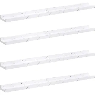 Maison Exclusive - Wandregal 4 Stk. Weiß Marmor 80 X 9 X 3 Cm Hol
