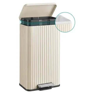 Songmics Küchen-Tretmülleimer 30 l Beige