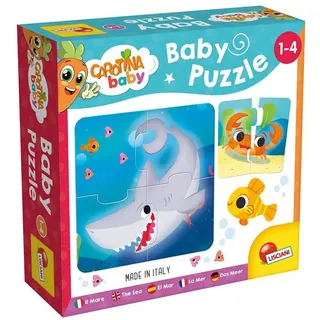 Lisciani - CAROTINA BABY - 6 Meerespuzzles - 4-teilige Puzzles - Bildungsspiel mit Meeresbewohnern - Spielerisches Lernen - Made in Italy - Für Kinder von 1 bis 4 Jahren