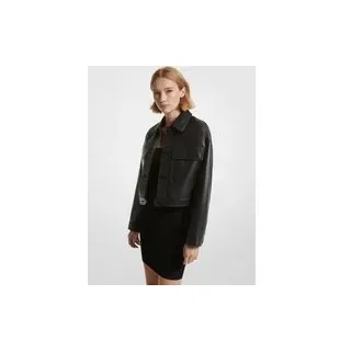 MK Kurze Jacke Aus Leder - Schwarz - Michael Kors - M