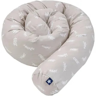Julius Zöllner Nestchenschlange, Taupe, Textil, Blätter, Füllung: Faserbällchen, 14x180 cm, Textiles Vertrauen - Oeko-Tex®, Made in Germany, Schlafen, Babybett-Ausstattung, Babynestchen, Bettschlange